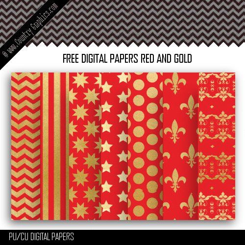 FREE DIGITAL PAPERS RED AND GOLD