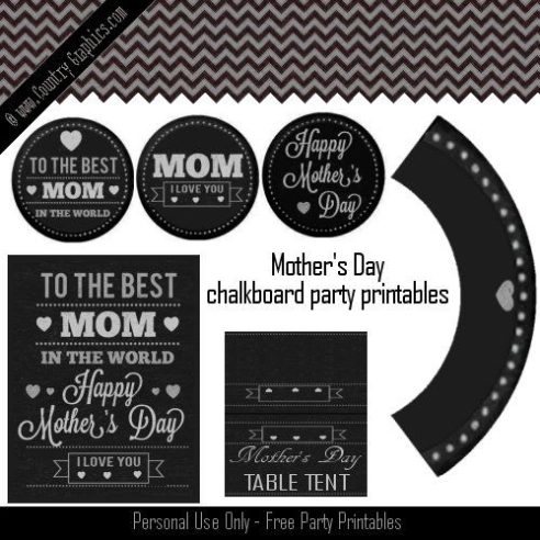 FREE Mother’s Day Chalkboard Party Printables