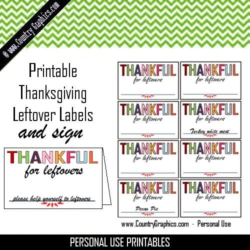 FREE PRINTABLES – THANKFUL FOR LEFTOVERS