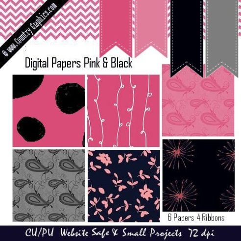 FREE DIGITAL PAPERS PINK AND BLACK