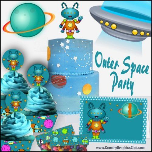 FREE Outer Space Teal Party Pack