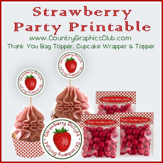 Free Strawberry Party Printable Set