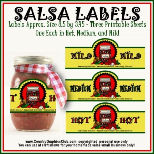 Free Club Salsa Labels